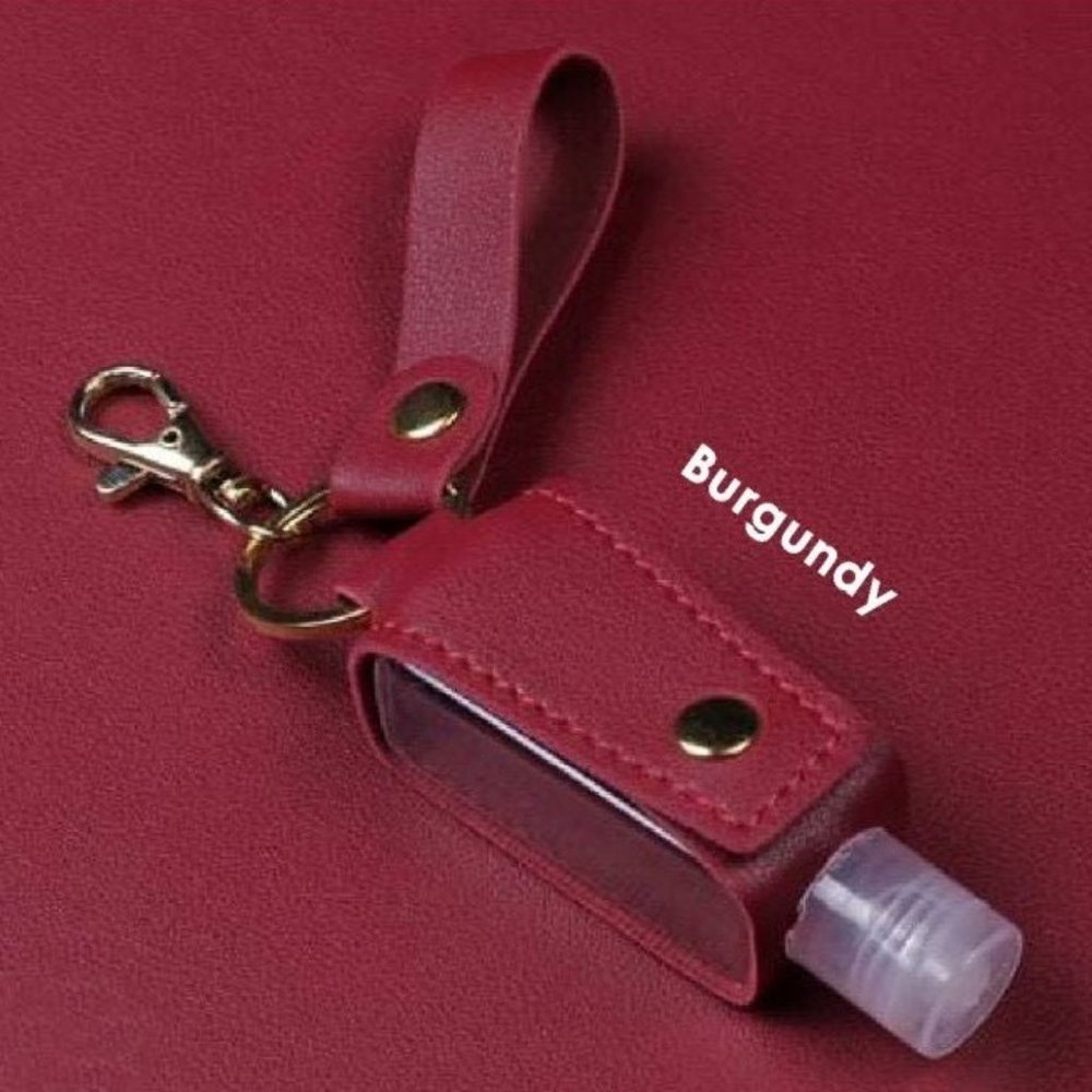 Keychain with hand sanitizer empty plastic bottle